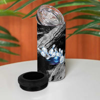 Golden Dragon and Bowling Ball Design 4 in 1 Can Cooler Tumbler with Marble Stone Texture and Custom Team Name Text - Wonder Print Shop