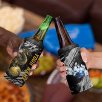 Golden Dragon and Bowling Ball Design 4 in 1 Can Cooler Tumbler with Marble Stone Texture and Custom Team Name Text - Wonder Print Shop