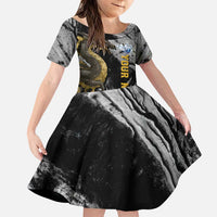 Golden Dragon and Bowling Ball Design Family Matching Puletasi and Hawaiian Shirt with Marble Stone Texture and Custom Team Name Text - Wonder Print Shop