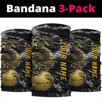 Golden Dragon and Bowling Ball Design Neck Gaiter with Marble Stone Texture TS04