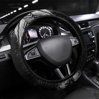 Golden Dragon and Bowling Ball Design Steering Wheel Cover with Marble Stone Texture - Wonder Print Shop