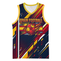Spain Football Road To Championship Basketball Jersey Bull Mascot Flying Soccer Ball - Dynamic Speed Stripes