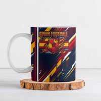 Spain Football Road To Championship Ceramic Mug Bull Mascot Flying Soccer Ball - Dynamic Speed Stripes