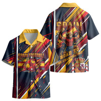 Spain Football Road To Championship Kid Hawaiian Shirt Bull Mascot Flying Soccer Ball - Dynamic Speed Stripes