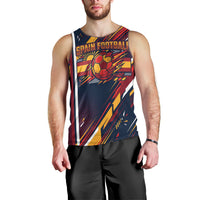 Spain Football Road To Championship Men Tank Top Bull Mascot Flying Soccer Ball - Dynamic Speed Stripes