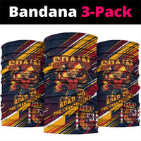 Spain Football Road To Championship Neck Gaiter Bull Mascot Flying Soccer Ball - Dynamic Speed Stripes