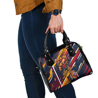 Spain Football Road To Championship Shoulder Handbag Bull Mascot Flying Soccer Ball - Dynamic Speed Stripes
