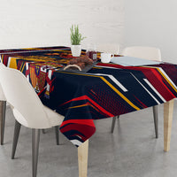 Spain Football Road To Championship Tablecloth Bull Mascot Flying Soccer Ball - Dynamic Speed Stripes