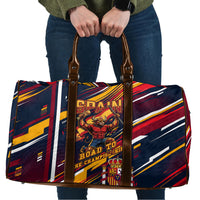Spain Football Road To Championship Travel Bag Bull Mascot Flying Soccer Ball - Dynamic Speed Stripes