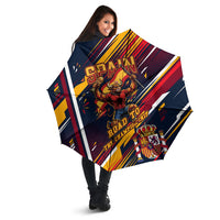 Spain Football Road To Championship Umbrella Bull Mascot Flying Soccer Ball - Dynamic Speed Stripes