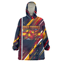 Spain Football Road To Championship Wearable Blanket Hoodie Bull Mascot Flying Soccer Ball - Dynamic Speed Stripes