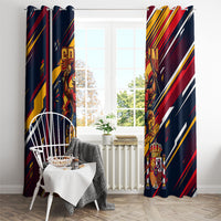 Spain Football Road To Championship Window Curtain Bull Mascot Flying Soccer Ball - Dynamic Speed Stripes