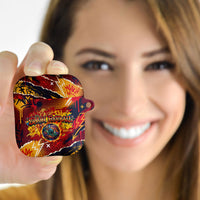 Spain Football Rule The Pitch AirPods Case Urban Graffiti Soccer Player Flaming Ball