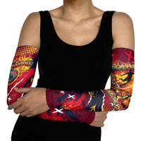 Spain Football Rule The Pitch Arm Sleeves Urban Graffiti Soccer Player Flaming Ball