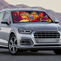 Spain Football Rule The Pitch Auto Sun Shade Urban Graffiti Soccer Player Flaming Ball