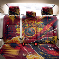 Spain Football Rule The Pitch Back Car Seat Cover Urban Graffiti Soccer Player Flaming Ball