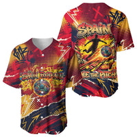 Spain Football Rule The Pitch Baseball Jersey Urban Graffiti Soccer Player Flaming Ball