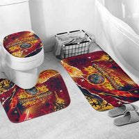 Spain Football Rule The Pitch Bathroom Set Urban Graffiti Soccer Player Flaming Ball