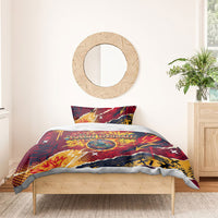 Spain Football Rule The Pitch Bedding Set Urban Graffiti Soccer Player Flaming Ball