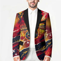 Spain Football Rule The Pitch Blazer Urban Graffiti Soccer Player Flaming Ball