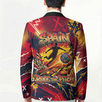 Spain Football Rule The Pitch Blazer Urban Graffiti Soccer Player Flaming Ball