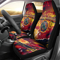 Spain Football Rule The Pitch Car Seat Cover Urban Graffiti Soccer Player Flaming Ball