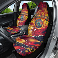Spain Football Rule The Pitch Car Seat Cover Urban Graffiti Soccer Player Flaming Ball