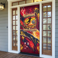 Spain Football Rule The Pitch Door Cover Urban Graffiti Soccer Player Flaming Ball