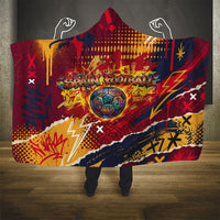 Spain Football Rule The Pitch Hooded Blanket Urban Graffiti Soccer Player Flaming Ball
