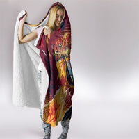 Spain Football Rule The Pitch Hooded Blanket Urban Graffiti Soccer Player Flaming Ball