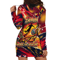 Spain Football Rule The Pitch Hoodie Dress Urban Graffiti Soccer Player Flaming Ball