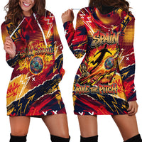 Spain Football Rule The Pitch Hoodie Dress Urban Graffiti Soccer Player Flaming Ball