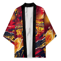 Spain Football Rule The Pitch Kimono Urban Graffiti Soccer Player Flaming Ball