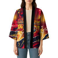 Spain Football Rule The Pitch Kimono Urban Graffiti Soccer Player Flaming Ball