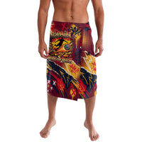 Spain Football Rule The Pitch Lavalava Urban Graffiti Soccer Player Flaming Ball