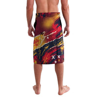 Spain Football Rule The Pitch Lavalava Urban Graffiti Soccer Player Flaming Ball