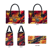 Spain Football Rule The Pitch Leather Bag Urban Graffiti Soccer Player Flaming Ball