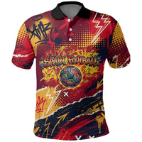 Spain Football Rule The Pitch Polo Shirt Urban Graffiti Soccer Player Flaming Ball