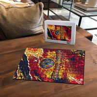 Spain Football Rule The Pitch Puzzle Urban Graffiti Soccer Player Flaming Ball