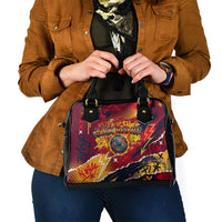 Spain Football Rule The Pitch Shoulder Handbag Urban Graffiti Soccer Player Flaming Ball