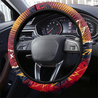 Spain Football Rule The Pitch Steering Wheel Cover Urban Graffiti Soccer Player Flaming Ball