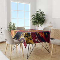 Spain Football Rule The Pitch Tablecloth Urban Graffiti Soccer Player Flaming Ball