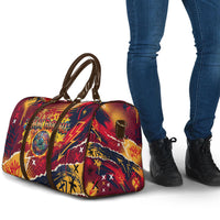 Spain Football Rule The Pitch Travel Bag Urban Graffiti Soccer Player Flaming Ball
