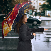 Spain Football Rule The Pitch Umbrella Urban Graffiti Soccer Player Flaming Ball