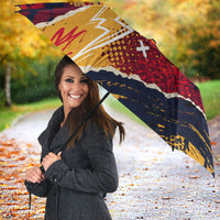 Spain Football Rule The Pitch Umbrella Urban Graffiti Soccer Player Flaming Ball