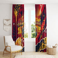 Spain Football Rule The Pitch Window Curtain Urban Graffiti Soccer Player Flaming Ball
