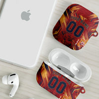 Personalized Spain Football AirPods Case Spanish Shield Bull Mascot