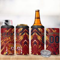 Personalized Spain Football 4 in 1 Can Cooler Tumbler Spanish Shield Bull Mascot