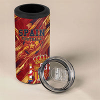 Personalized Spain Football 4 in 1 Can Cooler Tumbler Spanish Shield Bull Mascot