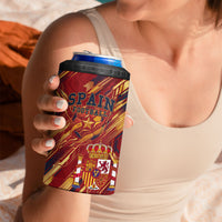 Personalized Spain Football 4 in 1 Can Cooler Tumbler Spanish Shield Bull Mascot